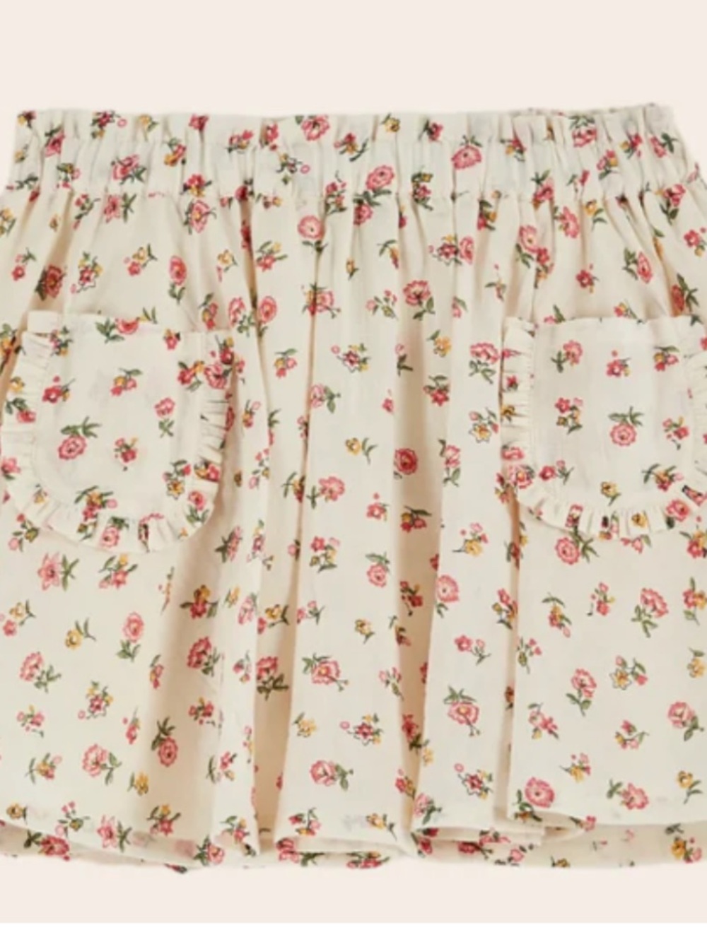 Emile et Ida Girls Floral Ruffle Pocket Skirt Size 8A